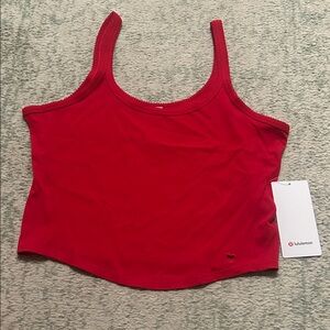 Lululemon Nulu rib cropped tank heart Lululemon Red Tank Top NWT